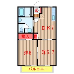 フローラコート弐番館の物件間取画像